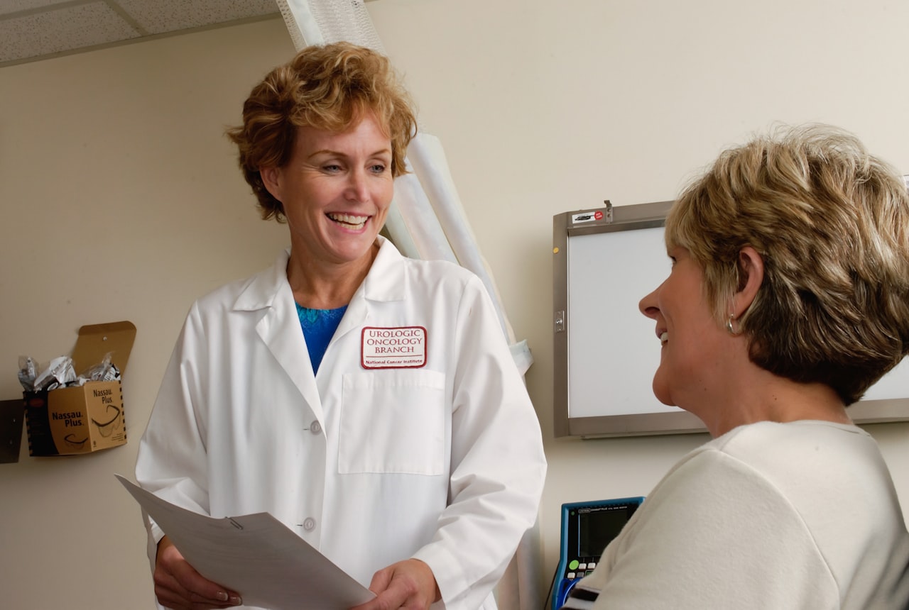 Doctor talking with a patient during a consultation