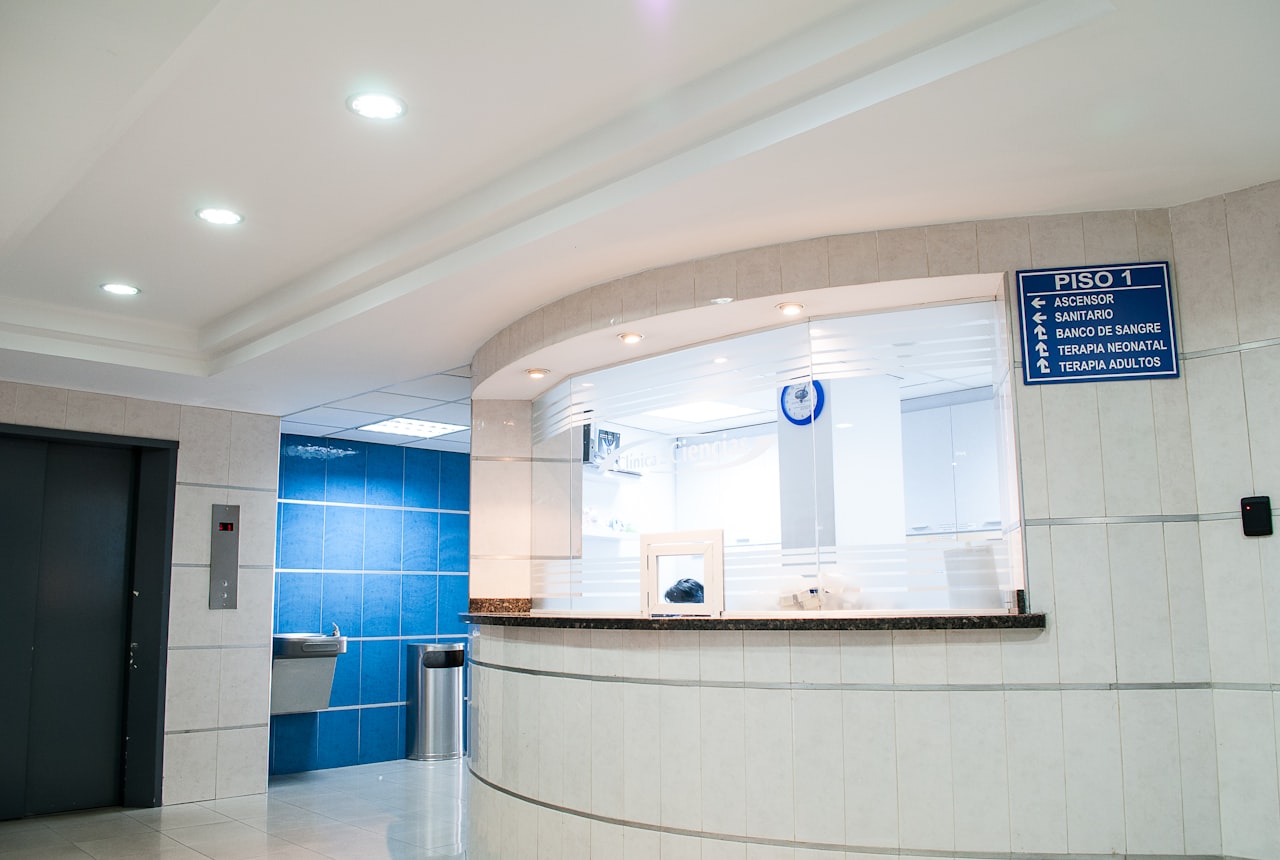 Clinic reception counter